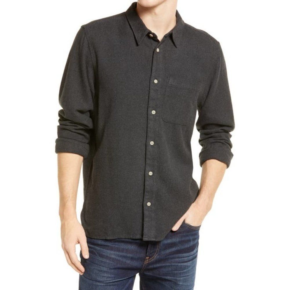 Amazon Essentials Mens Black Wrinkle Resistant Dress Shirt Size 17.5 (32-33)